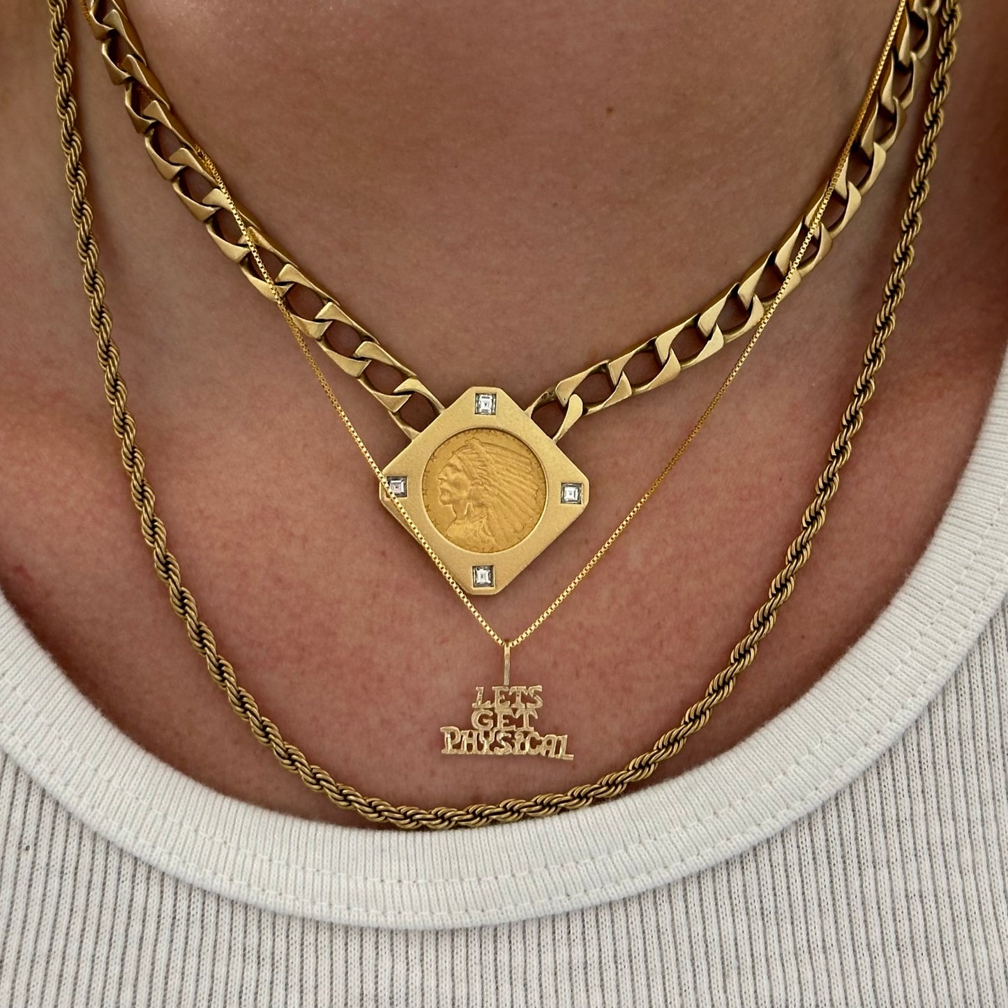 Lets Get Physical 14k Gold Necklace