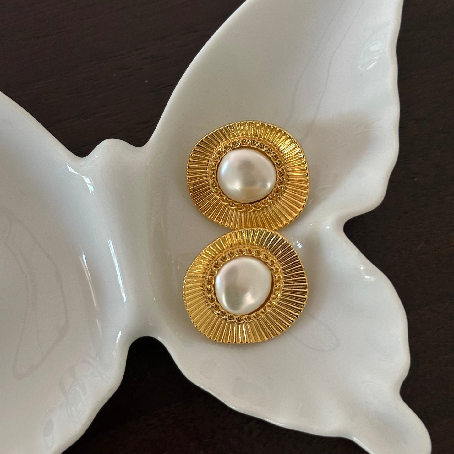 Pearl Gold Stud Earrings