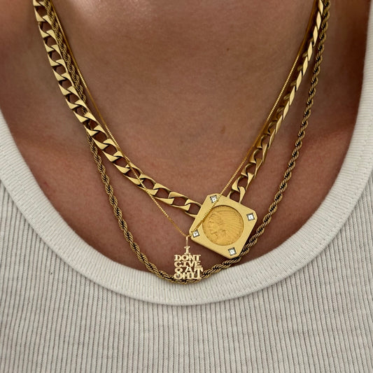 I Don't Give A Shit 14k Gold Necklace