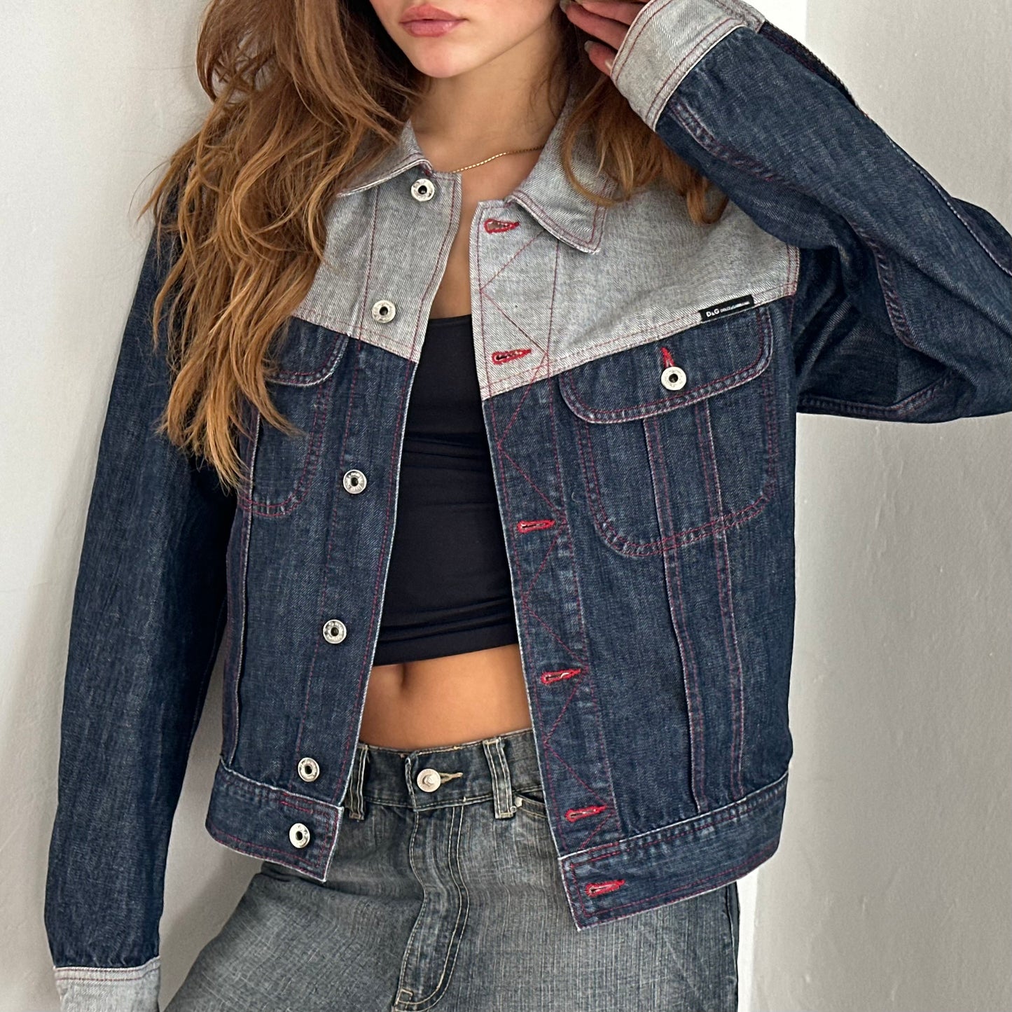 Dolce and Gabbana Denim Colorblock Jacket