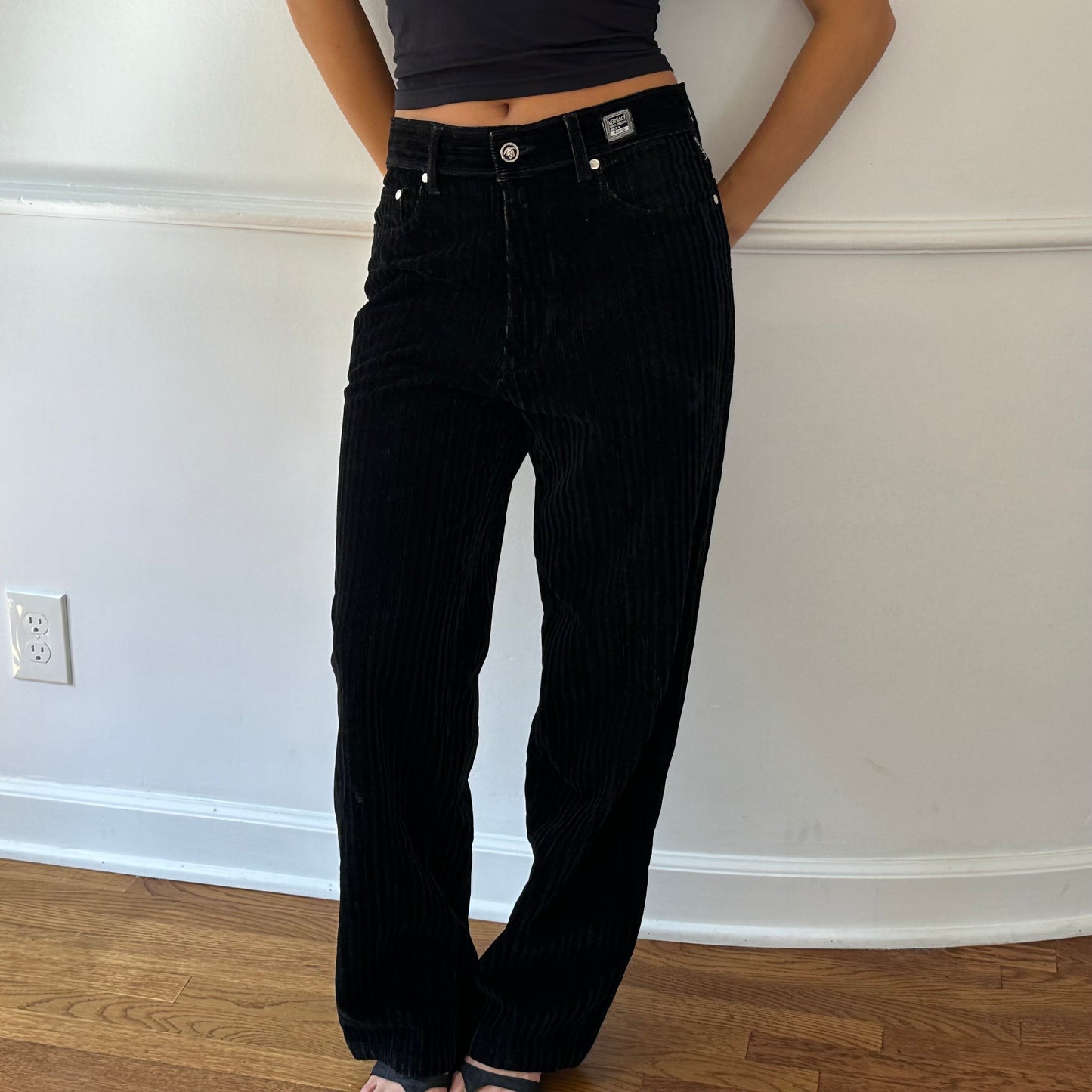 Vintage Versace Black Baggy Pants