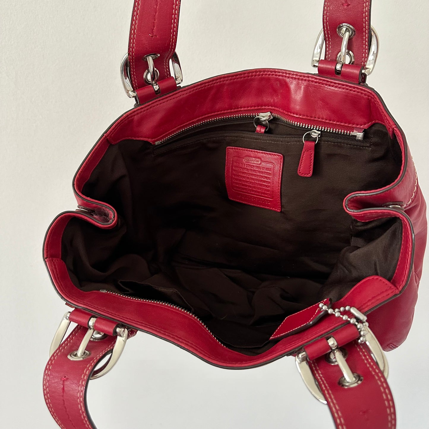 Y2k Red Coach Shoulder Bag