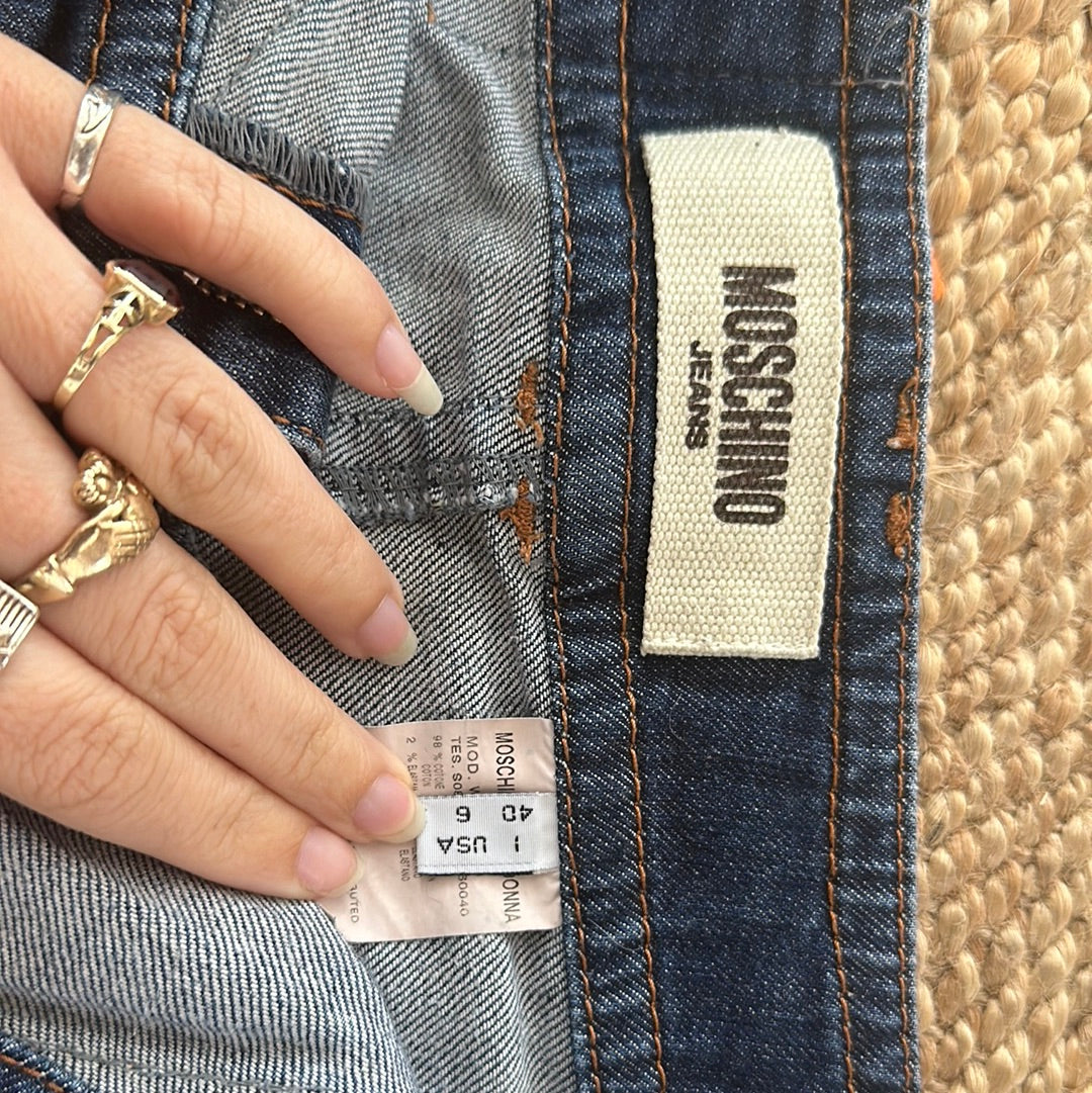 Vintage Moschino Zipper Denim Skirt