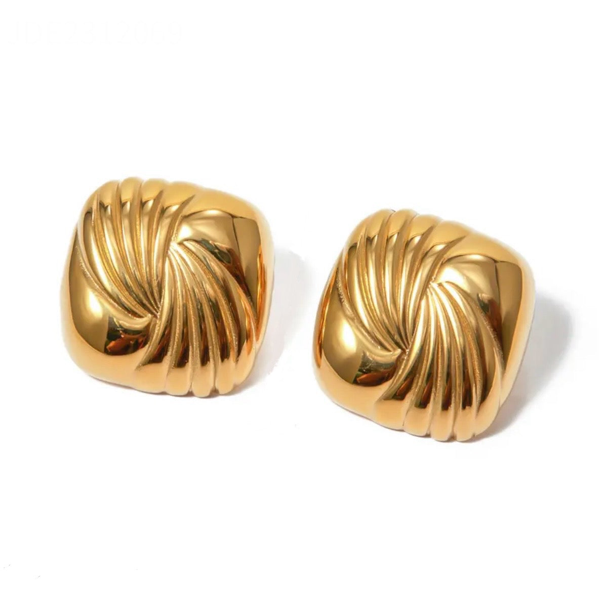 Winnie Gold Square Earrings